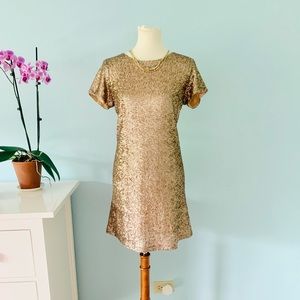 MM Couture by Miss Me Gold Sequin Cocktail Dress L